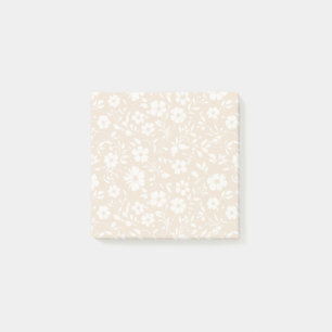 Vintage Bloom Neutral - Soft Linen Post-it Notes