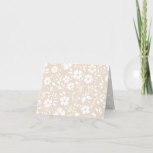 Vintage Bloom Neutral - Soft Linen Thank You Card