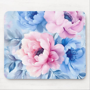 Vintage Bloom Pastel Petals Watercolor Mouse Pad