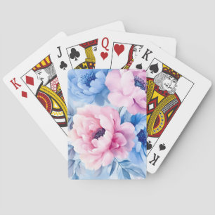 Vintage Bloom Pastel Petals Watercolor Playing Cards