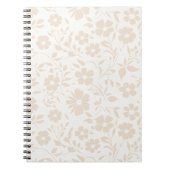 Vintage Bloom Soft Linen - Neutral Notebook (Front)