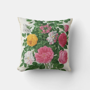 Vintage Blooming Flowers, Spring Garden Roses Cushion