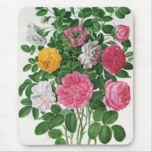 Vintage Blooming Flowers, Spring Garden Roses Mouse Pad