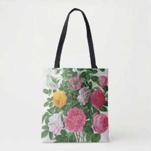 Vintage Blooming Flowers, Spring Garden Roses Tote Bag
