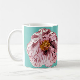 Vintage blooming peony coffee mug