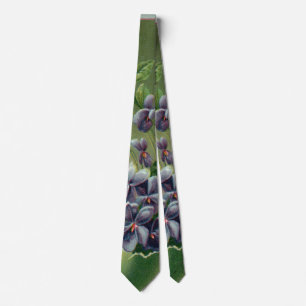 Vintage Blooming Purple Flowers in an Easter Egg Tie