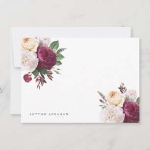 Vintage blooms floral flat note card