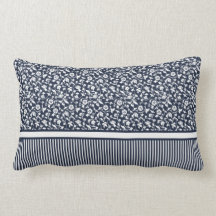 Vintage Bloomy striped navy blue & white pattern