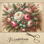 Vintage Blossoms Antique Pink & White Christmas Tissue Paper<br><div class="desc">Embrace the season's spirit with our 'Vintage Blossoms Antique Pink & White Floral Decoupage Tissue Paper'. This beautifully designed tissue paper is steeped in a nostalgic palette of soft pinks and winter whites, adorned with lush antique florals. Its high-quality, durable texture makes it perfect for various paper crafts, including intricate...</div>