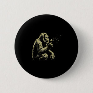 Vintage blowing wishes funny bigfoot blowing 6 cm round badge