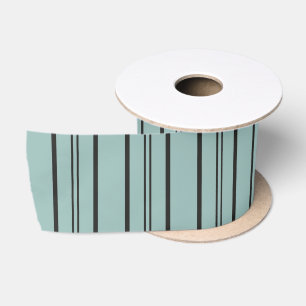 Vintage Blue and Black Stripes Satin Ribbon
