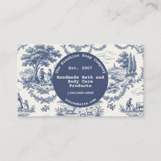Vintage Blue and Cream Toile de Jouy  Business Card