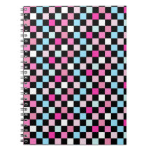 Vintage Blue and Pink Checkered Pattern