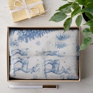 Vintage Blue and White Christmas Decoupage Tissue Paper