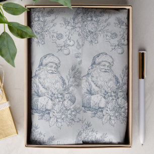 Vintage Blue and White Christmas Decoupage Tissue Paper