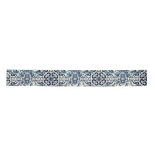 Vintage Blue and White Delft Tiles Satin Ribbon