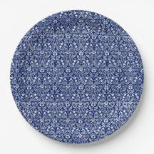 Vintage Blue and White Paper Plates