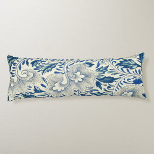 Vintage Blue Asian Floral: Antique Chinoiserie Body Cushion