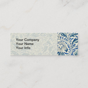 Vintage Blue Asian Floral: Antique Chinoiserie Mini Business Card