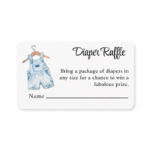Vintage Blue Baby Overalls Diaper Raffle