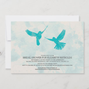 Vintage Blue Bird Bridal Shower Invitations