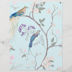 Vintage blue birds and blossoms