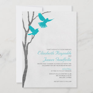 Vintage Blue Birds Wedding Invitations