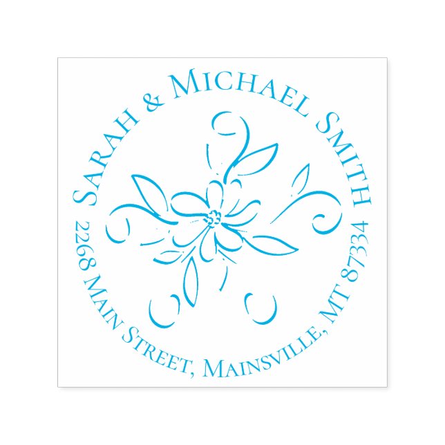 Vintage Blue Birth Announcement Boy Self-inking Stamp (Design)