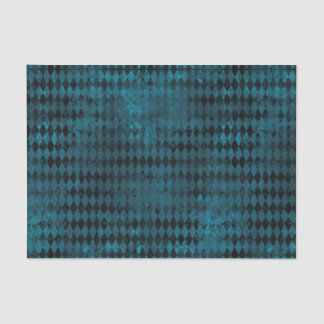 Vintage Blue & Black Harlequin Pattern Tissue Paper