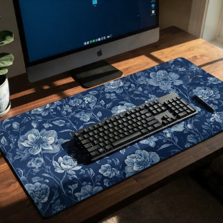 Vintage Blue Botanical Desk mat