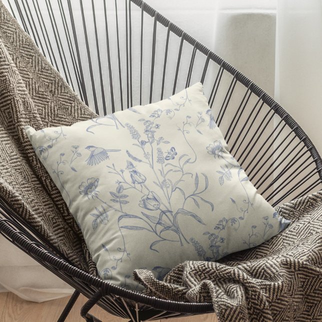 Vintage Blue Botanical Spring Cushion (Creator Uploaded)