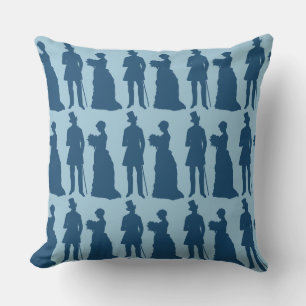 vintage blue bride groom cushion