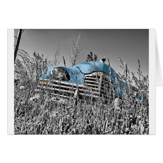 vintage blue car (Front Horizontal)