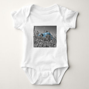 vintage blue car baby bodysuit