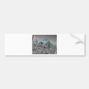 vintage blue car bumper sticker