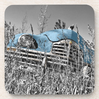vintage blue car coaster