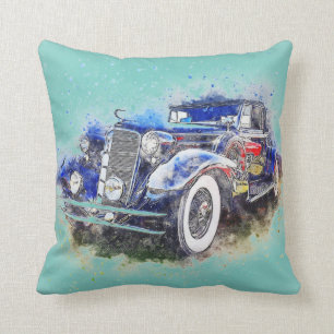 Vintage Blue Car Cushion
