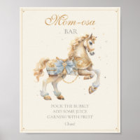 Vintage Blue Carousel Horse Mum-osa Bar