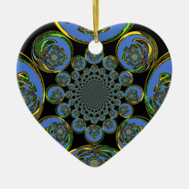 Vintage Blue Ceramic Tree Decoration (Front)