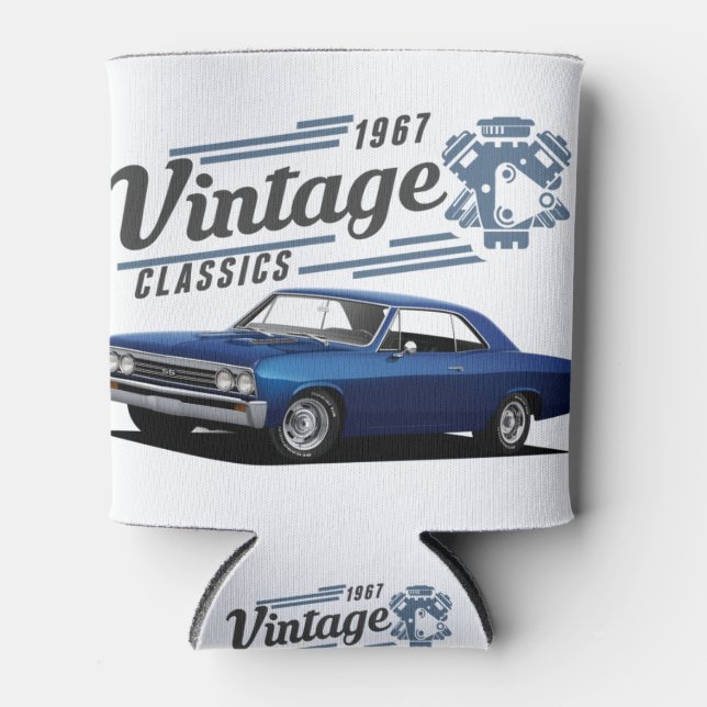 Vintage Blue Chevelle Can Cooler (Front)