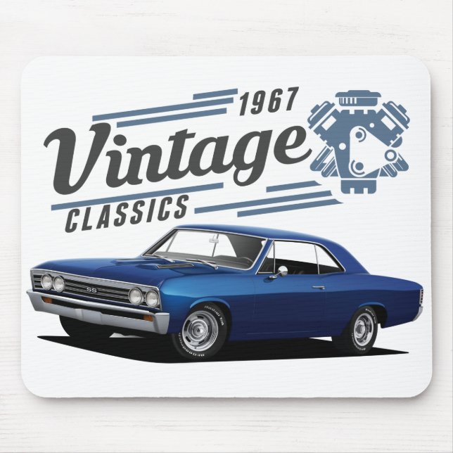 Vintage Blue Chevelle Mouse Pad (Front)