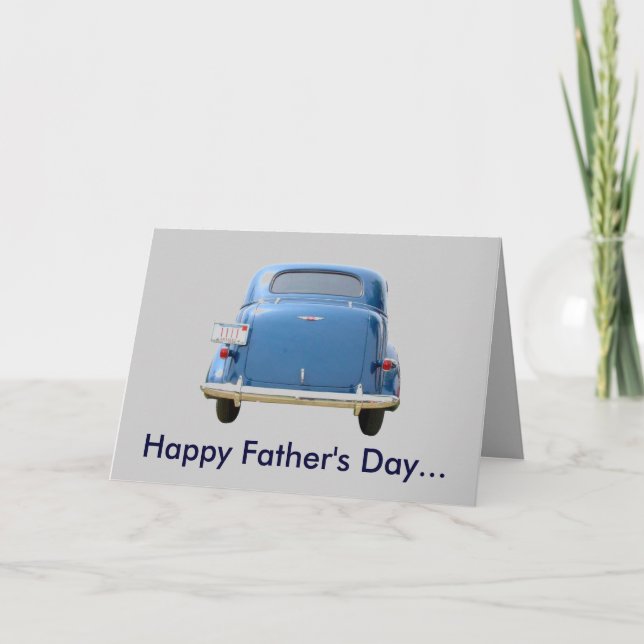 Vintage Blue Chevy Greeting Card (Front)