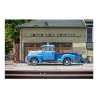 Vintage Blue Chevy Photo Print