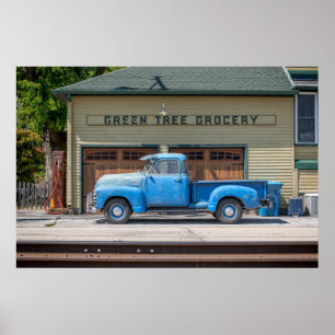 Vintage Blue Chevy Poster