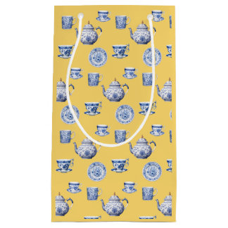 Vintage Blue Chinoiserie Dishes Any Occasion  Small Gift Bag