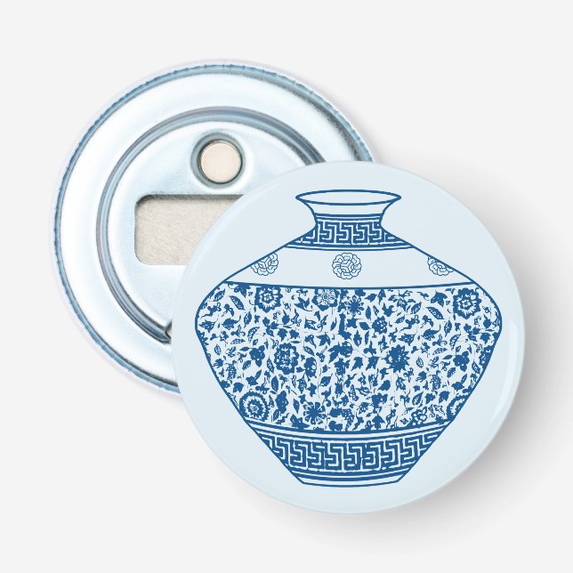 Vintage Blue Chinoiserie Vase Ginger Jar Bottle Opener (Front)