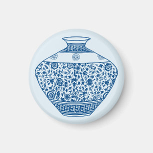 Vintage Blue Chinoiserie Vase Ginger Jar Magnet