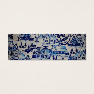 Vintage Blue Christmas Holiday Village