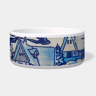 Vintage Blue Christmas Holiday Village