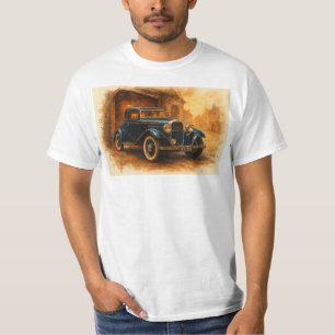 Vintage Blue Classic Car Watercolor – Timeless Aut T-Shirt